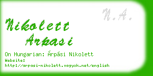 nikolett arpasi business card
